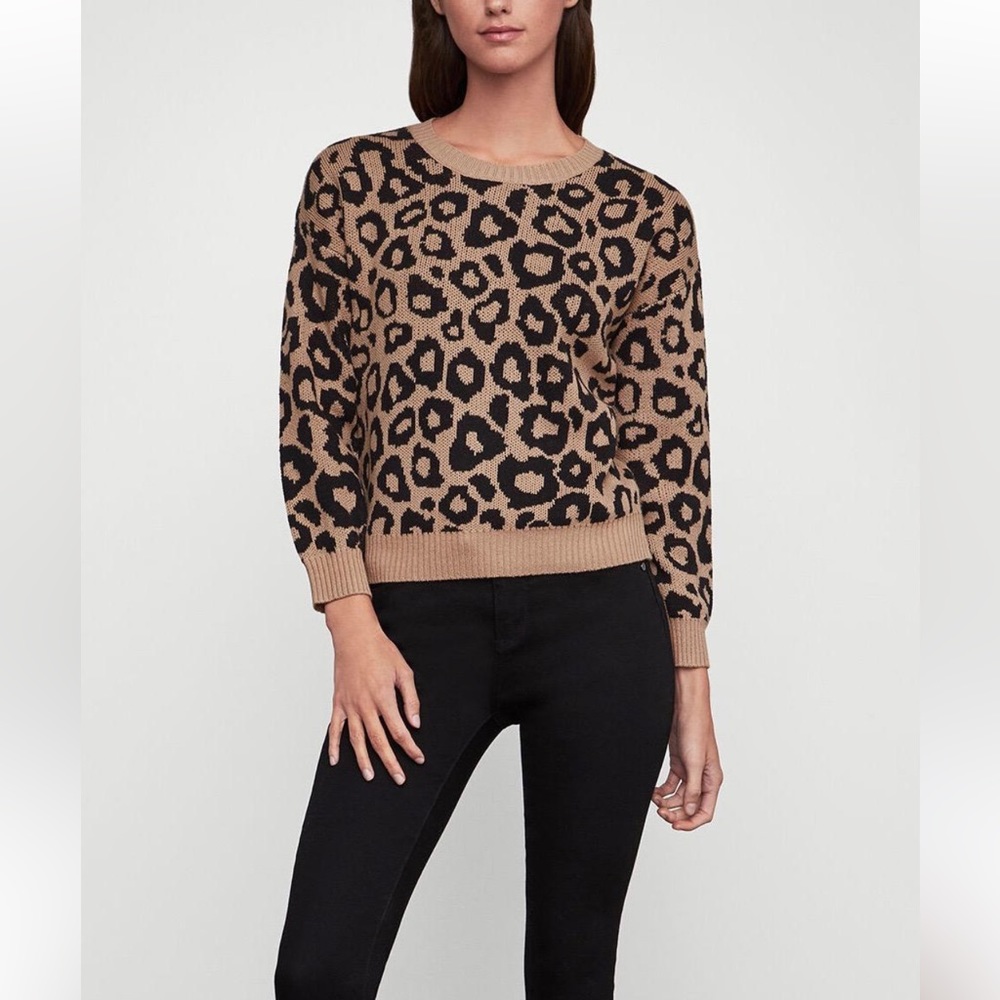 BCBGMaxazria Leopard Crewneck Sweater